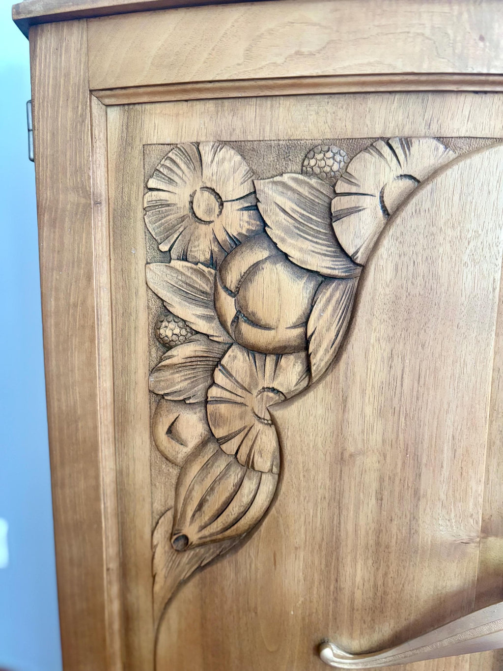 Adelaide - Art deco sideboard in solid oak / Rustic sideboard / Art deco marble top buffet / Antuque furniture