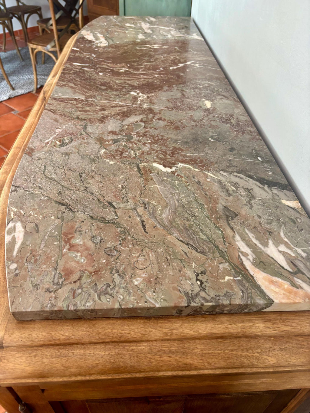 Adelaide - Art deco sideboard in solid oak / Rustic sideboard / Art deco marble top buffet / Antuque furniture